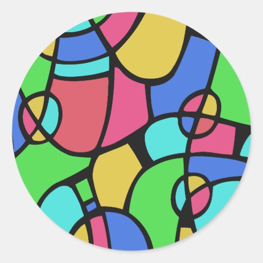 Abstract 02 ronde sticker (Voorkant)