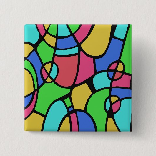 Abstract 02 vierkante button 5,1 cm (Voorkant)