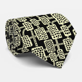 Abstract 041113 - Bleek geel op zwart Stropdas (Opgerold)