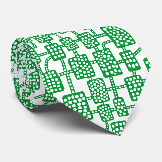 Abstract 041113 - Groen gras op wit Stropdas (Opgerold)