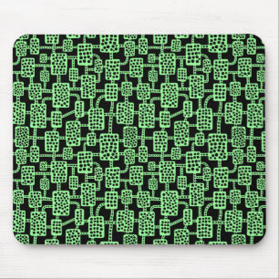 Abstract 041113 - Mint Green op zwart Muismat