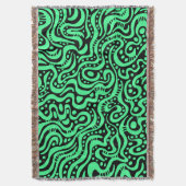 Abstract 041211 - Mint groen met zwart Deken (Voorkant Verticaal)