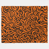 Abstract 041211 - Sinaasappel op zwart Fleece Deken (Voorkant (Horizontaal))