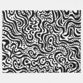 Abstract 041211 - Zwart op wit Fleece Deken (Voorkant (Horizontaal))