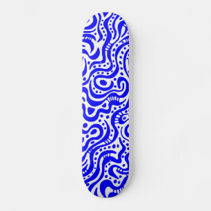 Abstract 041211v1 - Blauw op wit Skateboard