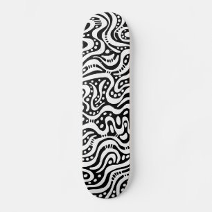 Abstract 041211v2 - Wit op zwart Skateboard