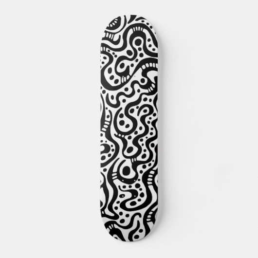 Abstract 041211v3 - Zwart op hout Skateboard (Voorkant)