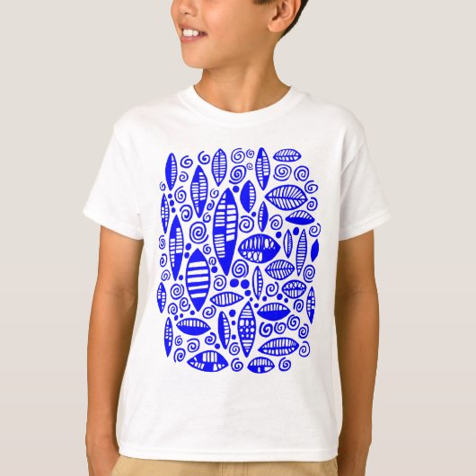 Abstract 100813 - blauw t-shirt (Voorkant)