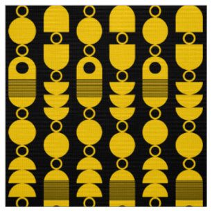 Abstract 140823 - Amber op zwart Stof