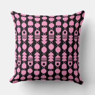 Abstract 140823 - Roze op zwart Kussen
