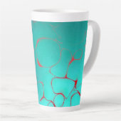 Abstract 16 Azure, Dappled Blue, Sinaasappel/rood Latte Mok (Rechterhoek)