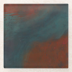 Abstract 1: reds and blues glazen onderzetter
