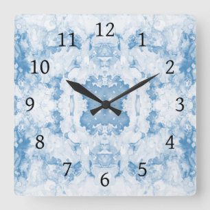 Abstract 20 blauw vierkante klok