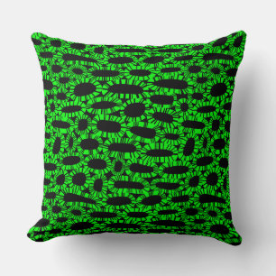 Abstract 250923 - Groen op Zwart Kussen