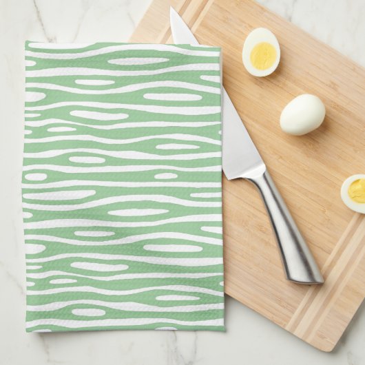 Abstract 280314 - Faded groen op wit Theedoek (Quarter Fold)