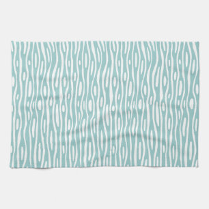Abstract 280314 - Licht blauw groen op wit Theedoek