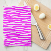 Abstract 280314 - Magenta op Wit Theedoek (Quarter Fold)