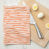 Abstract 280314 - Peach on White Theedoek (Quarter Fold)