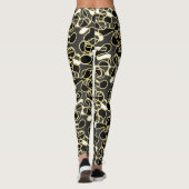 Abstract 290523 Zwart, Amber en Wit Leggings (Achterkant)