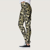 Abstract 290523 Zwart, Amber en Wit Leggings (Links)