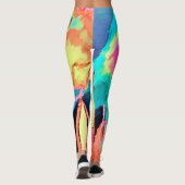Abstract 2 kleuren Art Print Leggings (Achterkant)