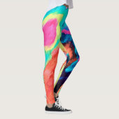 Abstract 2 kleuren Art Print Leggings (Rechts)