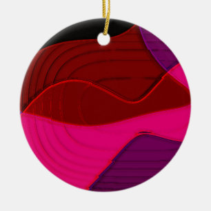 Abstract 328 - Paarse rode roze Keramisch Ornament