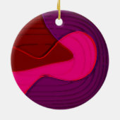 Abstract 328 - Paarse rode roze Keramisch Ornament (Achterkant)