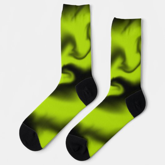 Abstract 3 in zwart en limoengroen sokken (Links)