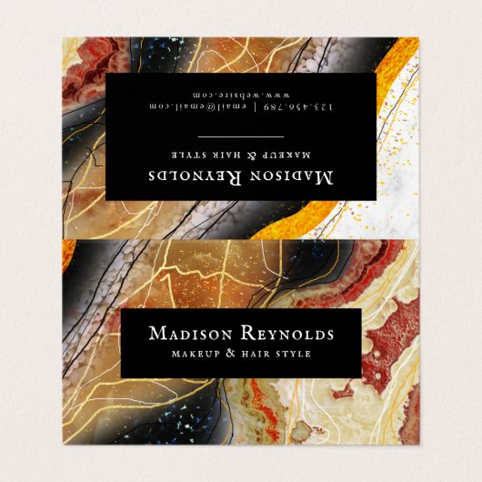 Abstract 3D Deep Marble Visitekaartje (Buitenkant ongevouwen)