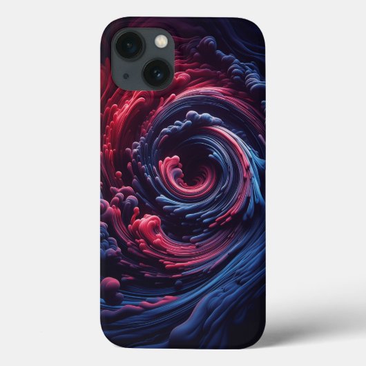 Abstract 3D Fluid Vortex Phone Case - Deep Magenta (Achterkant)