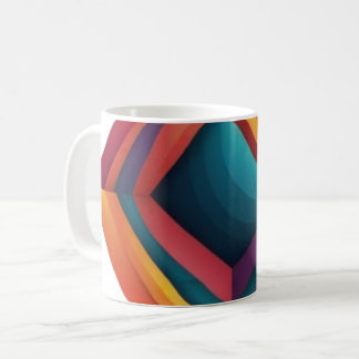 Abstract 3D Geometric Diamond Gradient Art Koffiemok