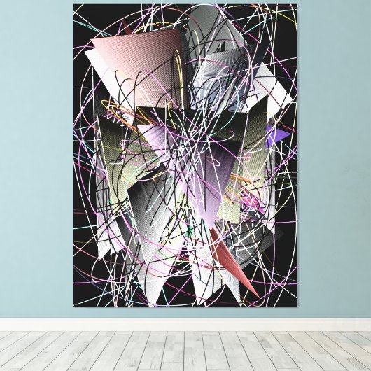 Abstract 3d Geometric Pattern Canvas Afdruk (Insitu (Houten vloer))