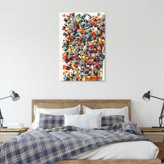 Abstract 3D Geometric Pattern  Canvas Afdruk (Insitu (Slaapkamer))