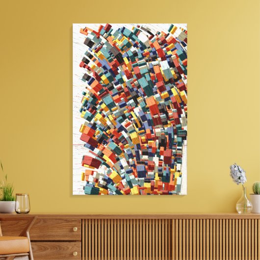 Abstract 3D Geometric Pattern  Canvas Afdruk (Insitu (Woonkamer))