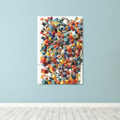 Abstract 3D Geometric Pattern  Canvas Afdruk (Insitu (Houten vloer))