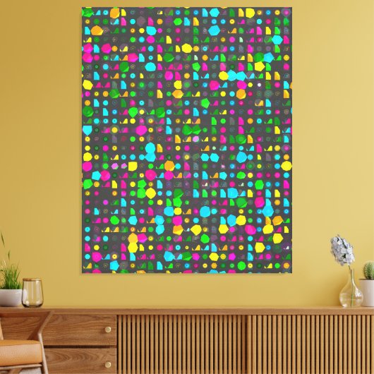 Abstract 3d Geometric Pattern Canvas Afdruk (Insitu (Woonkamer))