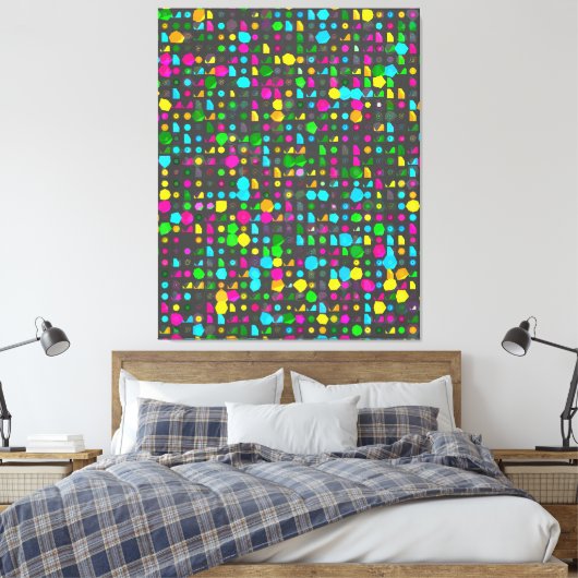 Abstract 3d Geometric Pattern Canvas Afdruk (Insitu (Slaapkamer))