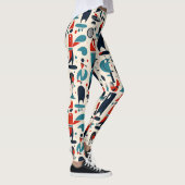 Abstract 50s golfpatroon leggings (Rechts)