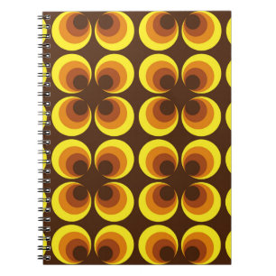 Abstract. 60s kleurrijk naadloos patroon, retro-st notitieboek
