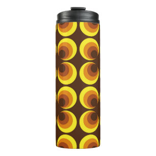 Abstract. 60s kleurrijk naadloos patroon, retro-st thermosbeker