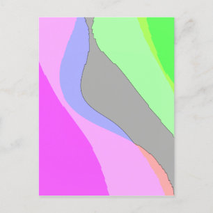 Abstract 703 - Retro Groovy roze en groen Briefkaart