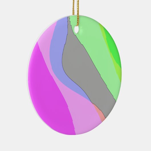 Abstract 703 - Retro Groovy roze en groen Keramisch Ornament (Rechts)
