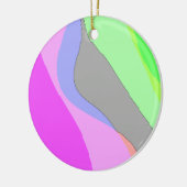 Abstract 703 - Retro Groovy roze en groen Keramisch Ornament (Links)