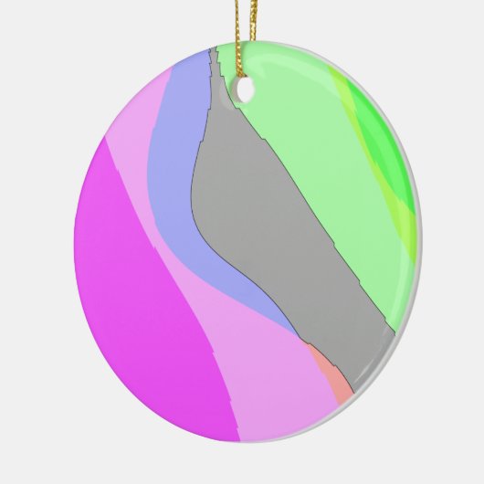 Abstract 703 - Retro Groovy roze en groen Keramisch Ornament (Links)