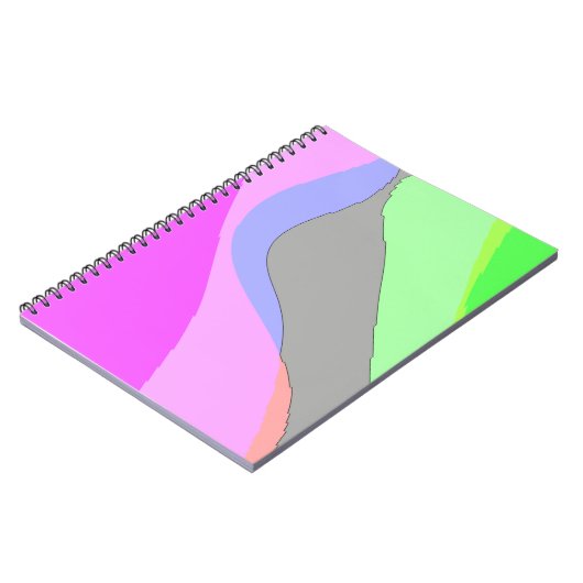 Abstract 703 - Retro Groovy roze en groen Notitieboek (Linkerzijde)