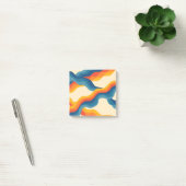 Abstract 70s Retro Sinaasappel Blauw Wavy Stripe P Post-it® Notes (Kantoor)