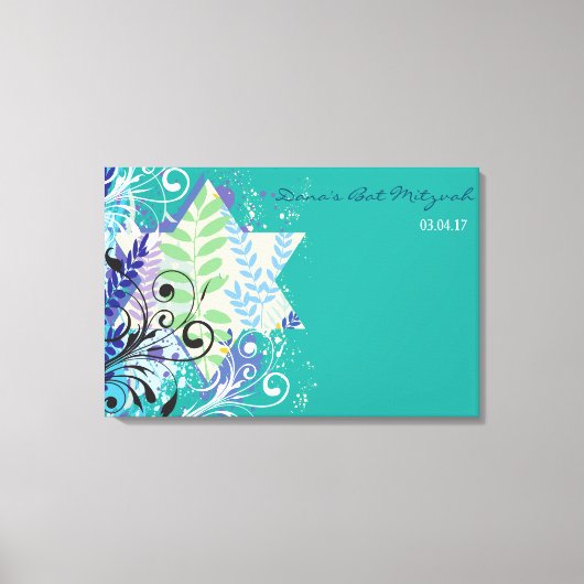 ABSTRACT aanmeldbord STAR Bat Mitzvah Canvas Afdruk (Voorkant)