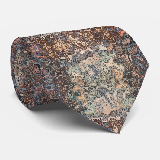 Abstract Aardetonenpatroon Stropdas (Opgerold)