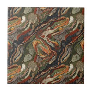 Abstract aardetoon wervelpatroon tegeltje